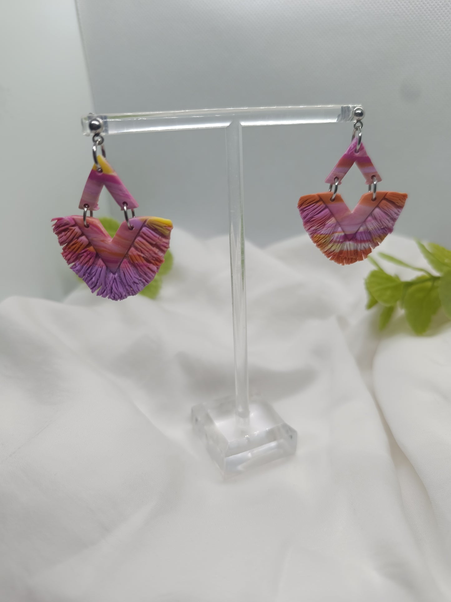 Pendientes multicolor flecos