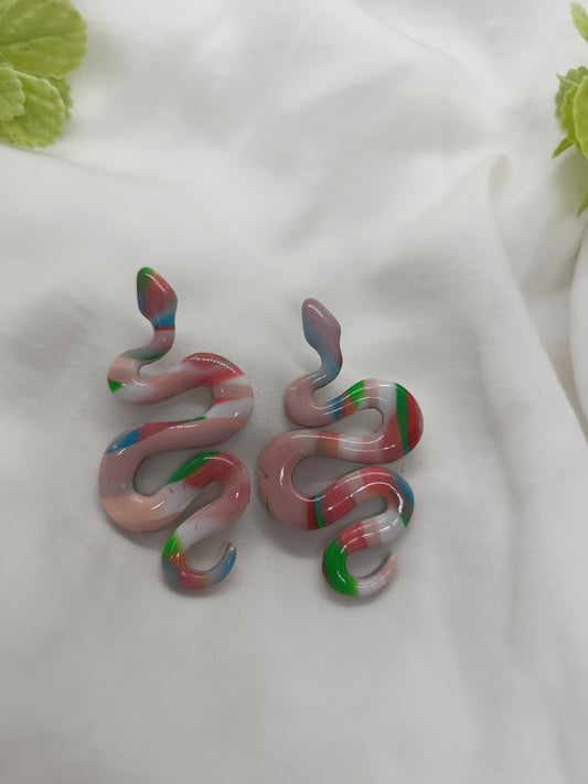 Pendientes Serpiente multicolor