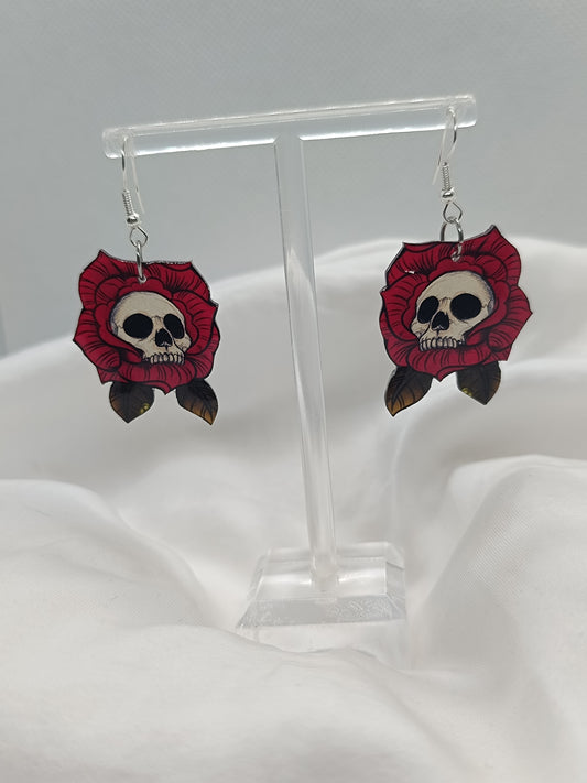 Modelo Calavera y rosa