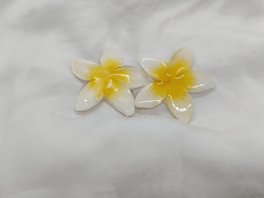Pendientes Plumeria maxi