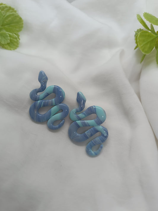 Pendientes Serpiente azul