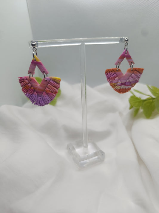 Pendientes multicolor flecos