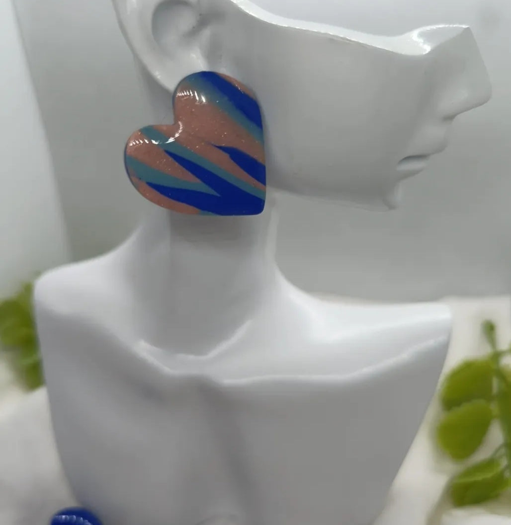 Pendientes Corazón tricolor