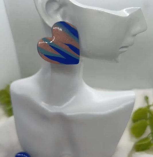 Pendientes Corazón tricolor